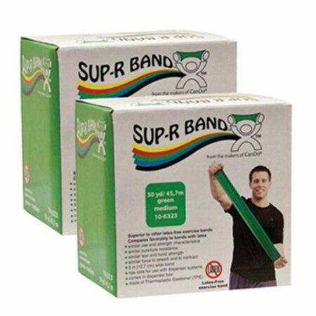 SUP-R BAND Latex Free Exercise Band, 100 yards - Green, 2PK Sup-R-Band-10-6333